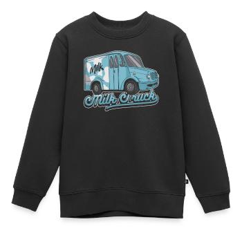 Lait de vache Panier de lait frais - Sweat Premium enfant bio - noir - Devant - AI Model Kid Female (0cm)