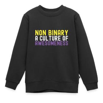 Non Binary Pride Genderqueer - Kinder Premium Organic Sweatshirt - Schwarz - Vorne - AI Model Kid Female (0cm)