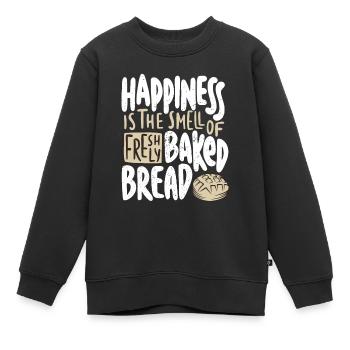 Le bonheur, c’est l’odeur du pain fraîchement cuit - Sweat Premium enfant bio - noir - Devant - AI Model Kid Female (0cm)
