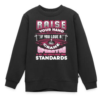 Crane Operator Love A Crane Operator - Kids Premium Organic Sweatshirt - black - Front - AI Model Kid Female (0cm)