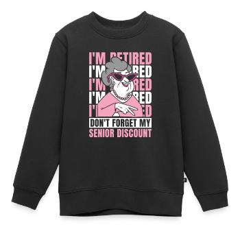 Pension de retraite à la retraite - Sweat Premium enfant bio - noir - Devant - AI Model Kid Female (0cm)