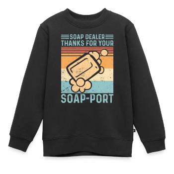 Funny soap making - Kids Premium Organic Sweatshirt - black - Front - AI Model Kid Female (0cm)