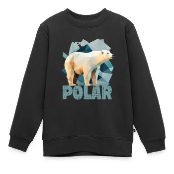 Eisbär Polarbär Naturschutz Klima - Kinder Premium Organic Sweatshirt - Schwarz - Vorne - AI Model Kid Female (0cm)