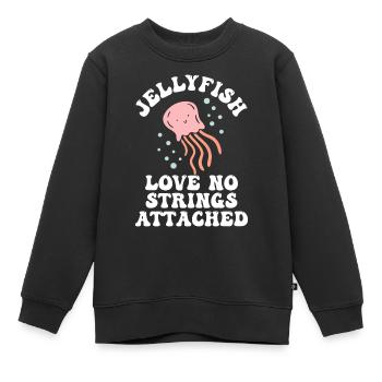 Quallen Qualle Ozean Meeresbewohner Motiv - Kinder Premium Organic Sweatshirt - Schwarz - Vorne - AI Model Kid Female (0cm)