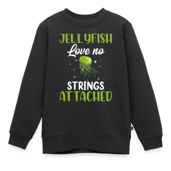 Quallen Qualle Ozean Meeresbewohner Motiv - Kinder Premium Organic Sweatshirt - Schwarz - Vorne - AI Model Kid Female (0cm)