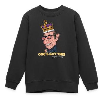 Man hat das, König Charles III. - God Save The - Kinder Premium Organic Sweatshirt - Schwarz - Vorne - AI Model Kid Female (0cm)