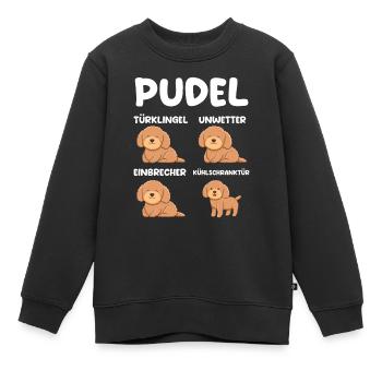 Hund Pudel - Kinder Premium Organic Sweatshirt - Schwarz - Vorne - AI Model Kid Female (0cm)