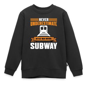 Lustige Männlicher U-Bahn Fahrer - Kinder Premium Organic Sweatshirt - Schwarz - Vorne - AI Model Kid Female (0cm)