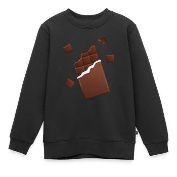 Chocolate bar chocolate - Kids Premium Organic Sweatshirt - black - Front - AI Model Kid Female (0cm)