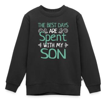 Père et fils Futurs pères Fils - Sweat Premium enfant bio - noir - Devant - AI Model Kid Female (0cm)