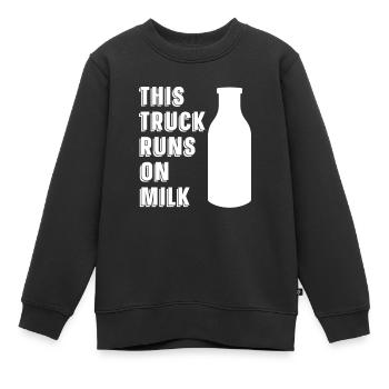 Camion de lait de vache Camion de lait - Sweat Premium enfant bio - noir - Devant - AI Model Kid Female (0cm)