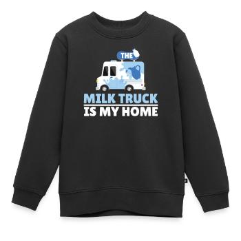 Lait de vache Wagon de lait domestique - Sweat Premium enfant bio - noir - Devant - AI Model Kid Female (0cm)