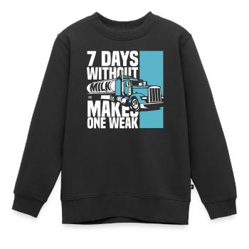 Lait de vache Drôle de wagon de lait - Sweat Premium enfant bio - noir - Devant - AI Model Kid Female (0cm)