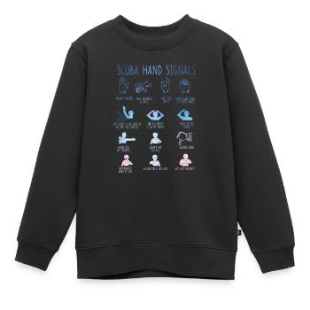 Équipe de signaux de plongée drôles de signal de main de plongeur - Sweat Premium enfant bio - noir - Devant - AI Model Kid Female (0cm)