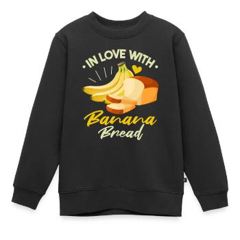 Verliebt in Bananenbrot - Kinder Premium Organic Sweatshirt - Schwarz - Vorne - AI Model Kid Female (0cm)