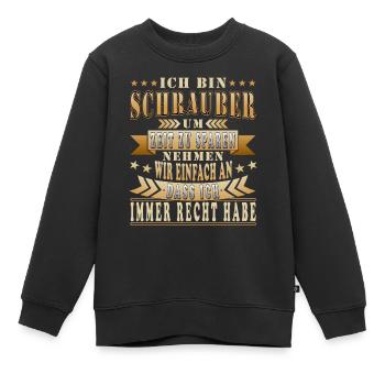 Schrauber Sprüche Mechaniker Schrauben - Kinder Premium Organic Sweatshirt - Schwarz - Vorne - AI Model Kid Female (0cm)