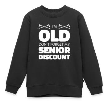 Pension de retraité N’oubliez pas mon rabais senior - Sweat Premium enfant bio - noir - Devant - AI Model Kid Female (0cm)