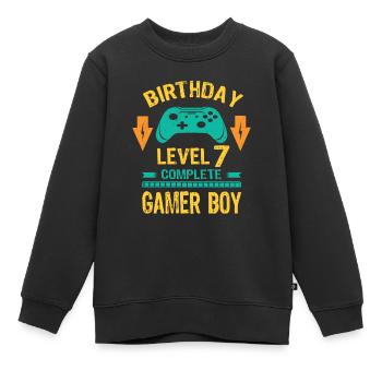 Sept 7 ans BDay Son Garçon Drôle Gamer 7ème 7 ans - Sweat Premium enfant bio - noir - Devant - AI Model Kid Female (0cm)