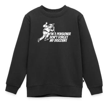 Pension de retraité N’oubliez pas ma réduction - Sweat Premium enfant bio - noir - Devant - AI Model Kid Female (0cm)