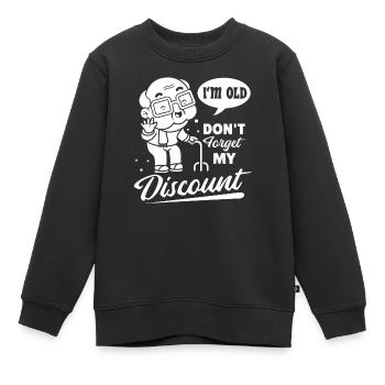 Pension de retraité N’oubliez pas ma réduction - Sweat Premium enfant bio - noir - Devant - AI Model Kid Female (0cm)
