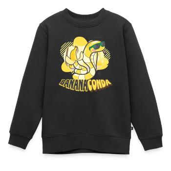 Bananaconda Banane Fruit Fruit Fruit - Sweat Premium enfant bio - noir - Devant - AI Model Kid Female (0cm)