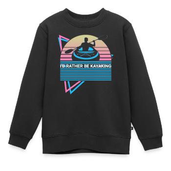 Drôle de kayak Kayak Kayak Rétro - Sweat Premium enfant bio - noir - Devant - AI Model Kid Female (0cm)