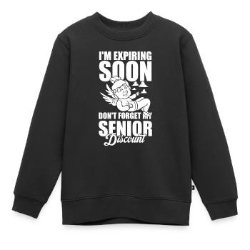 Pension de retraité N’oubliez pas mon rabais senior - Sweat Premium enfant bio - noir - Devant - AI Model Kid Female (0cm)