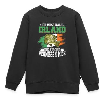 Ich Muss Nach Irland Die Fische Vermissen Mich - Kinder Premium Organic Sweatshirt - Schwarz - Vorne - AI Model Kid Female (0cm)