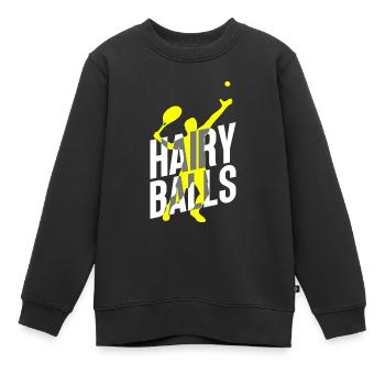 Haarige Bälle - Lustiges Tennis - Kinder Premium Organic Sweatshirt - Schwarz - Vorne - AI Model Kid Female (0cm)