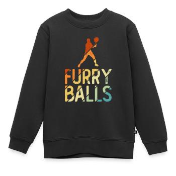 Pelzige Bälle - Lustiges Tennis - Kinder Premium Organic Sweatshirt - Schwarz - Vorne - AI Model Kid Female (0cm)