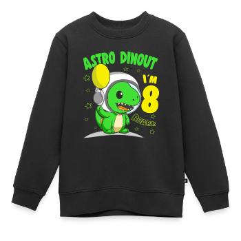 8 Years old Birthday Boy Astro Dinout - 8th B-Day - Kinder Premium Organic Sweatshirt - Schwarz - Vorne - AI Model Kid Female (0cm)