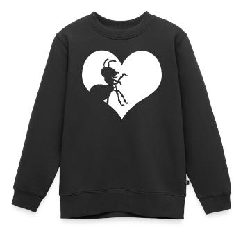 Fourmi cœur fourmis - Sweat Premium enfant bio - noir - Devant - AI Model Kid Female (0cm)