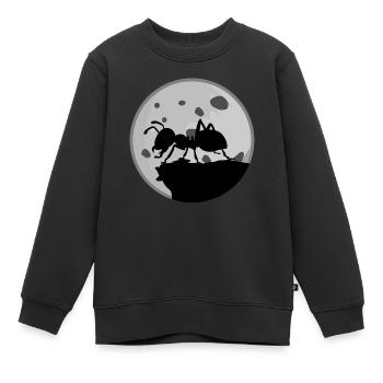 Ameise vor dem Mond Ameisen - Kinder Premium Organic Sweatshirt - Schwarz - Vorne - AI Model Kid Female (0cm)