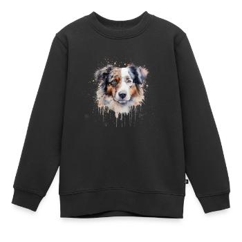 Australian Shepherd - Kinder Premium Organic Sweatshirt - Schwarz - Vorne - AI Model Kid Female (0cm)