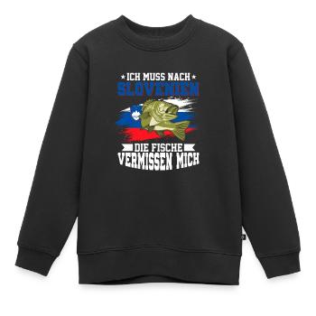 Ich Muss Nach Slovenien Die Fische Vermissen Mich - Kinder Premium Organic Sweatshirt - Schwarz - Vorne - AI Model Kid Female (0cm)