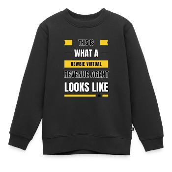 Agent de revenu virtuel débutant - Sweat Premium enfant bio - noir - Devant - AI Model Kid Female (0cm)
