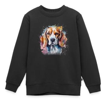 Beagle - Kids Premium Organic Sweatshirt - black - Front - AI Model Kid Female (0cm)