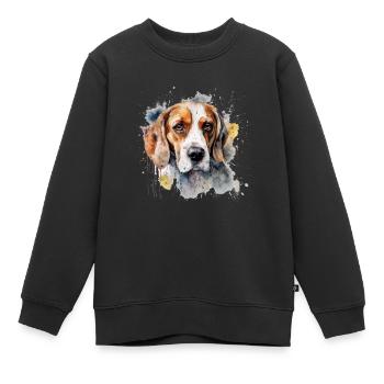 Beagle - Kids Premium Organic Sweatshirt - black - Front - AI Model Kid Female (0cm)