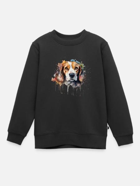 Beagle - Sweat Premium enfant bio - noir
