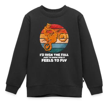 Motocross Supercross Comment ça fait de voler Dire - Sweat Premium enfant bio - noir - Devant - AI Model Kid Female (0cm)