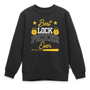 Le meilleur serrurier jamais choisi - Sweat Premium enfant bio - noir - Devant - AI Model Kid Female (0cm)