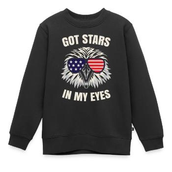 American Flag 4th July Bald Eagle - Kids Premium Organic Sweatshirt - black - Front - AI Model Kid Female (0cm)