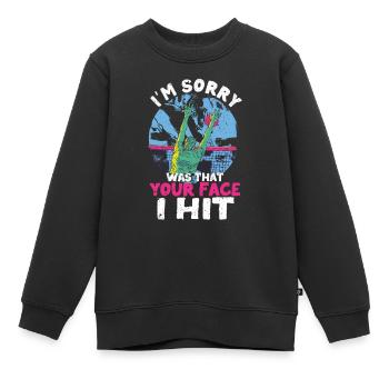 Je suis désolé, c’était ton visage que j’ai - Sweat Premium enfant bio - noir - Devant - AI Model Kid Female (0cm)