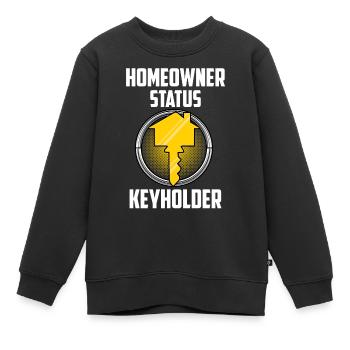 Homeowner Status Keyholder - Kinder Premium Organic Sweatshirt - Schwarz - Vorne - AI Model Kid Female (0cm)