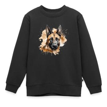 Belgian Malinois - Kinder Premium Organic Sweatshirt - Schwarz - Vorne - AI Model Kid Female (0cm)