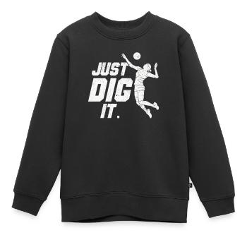 Just Dig It Funny Beach Volleyball Player Team - Sweat Premium enfant bio - noir - Devant - AI Model Kid Female (0cm)