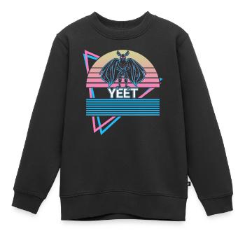 Mothman Crypto Cryptozoologie Rétro - Sweat Premium enfant bio - noir - Devant - AI Model Kid Female (0cm)
