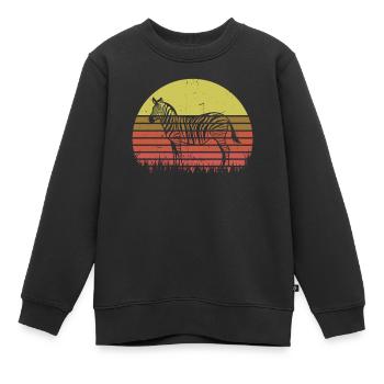 Zebra - Kinder Premium Organic Sweatshirt - Schwarz - Vorne - AI Model Kid Female (0cm)