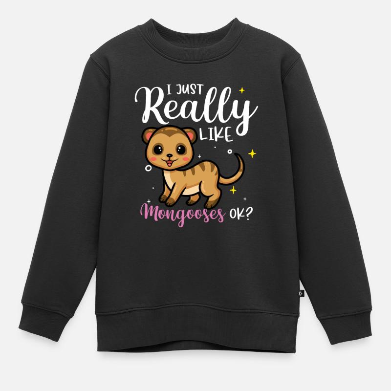 Mangoustes Mangoustes Suricates - Sweat Premium enfant bio - noir