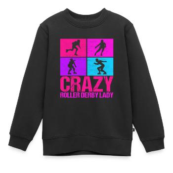 Roller derby - Sweat Premium enfant bio - noir - Devant - AI Model Kid Female (0cm)